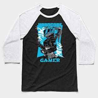 Hardcore Gamer Blue Ninja Baseball T-Shirt